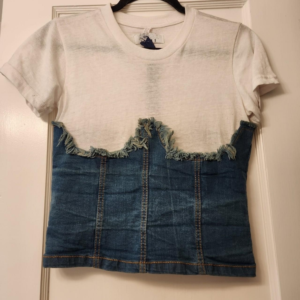 Denim baby tee